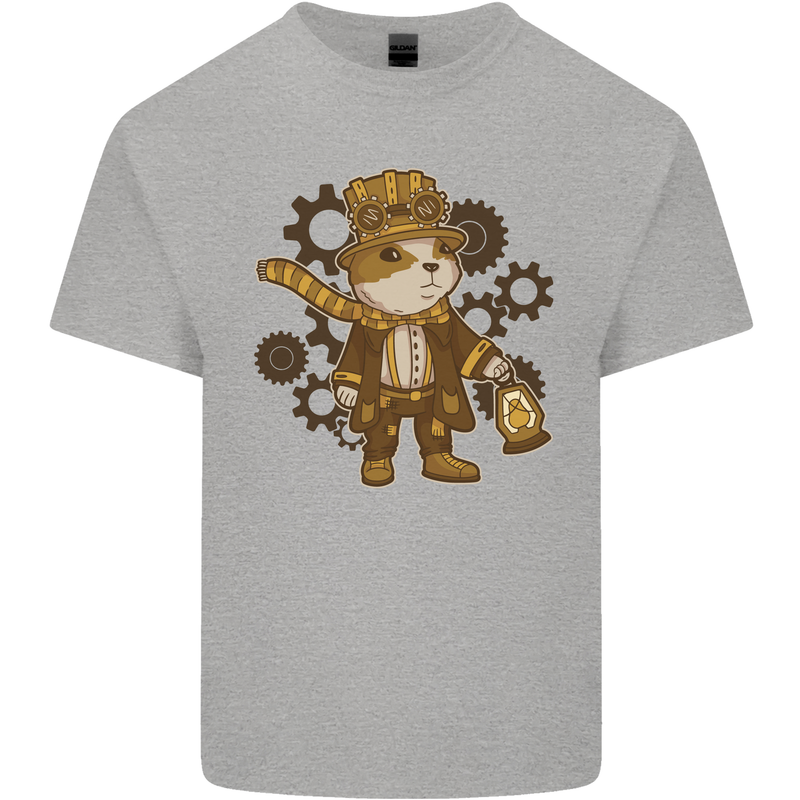 Steampunk Hamster Kids T-Shirt Childrens Sports Grey
