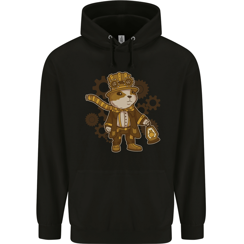 Steampunk Hamster Mens 80% Cotton Hoodie Black