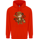 Steampunk Hamster Mens 80% Cotton Hoodie Bright Red