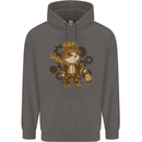 Steampunk Hamster Mens 80% Cotton Hoodie Charcoal