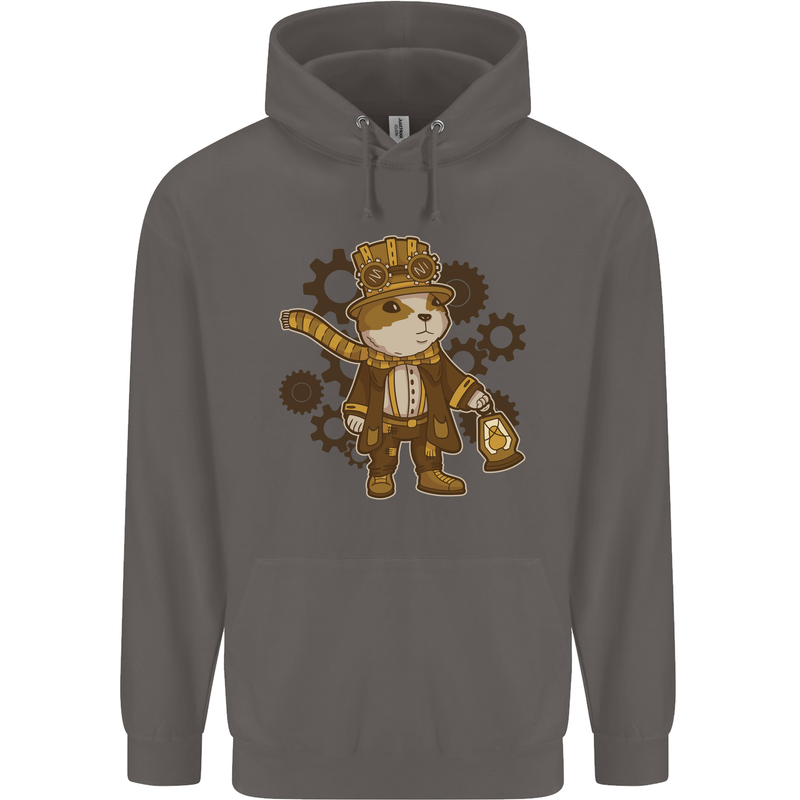 Steampunk Hamster Mens 80% Cotton Hoodie Charcoal
