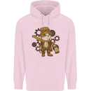 Steampunk Hamster Mens 80% Cotton Hoodie Light Pink