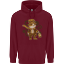 Steampunk Hamster Mens 80% Cotton Hoodie Maroon