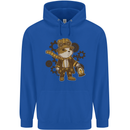 Steampunk Hamster Mens 80% Cotton Hoodie Royal Blue