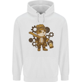Steampunk Hamster Mens 80% Cotton Hoodie White