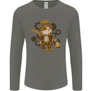 Steampunk Hamster Mens Long Sleeve T-Shirt Charcoal