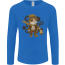 Steampunk Hamster Mens Long Sleeve T-Shirt Royal Blue