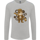 Steampunk Hamster Mens Long Sleeve T-Shirt Sports Grey