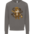 Steampunk Hamster Mens Sweatshirt Jumper Charcoal