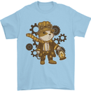Steampunk Hamster Mens T-Shirt 100% Cotton Light Blue