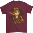 Steampunk Hamster Mens T-Shirt 100% Cotton Maroon