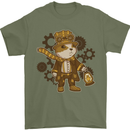 Steampunk Hamster Mens T-Shirt 100% Cotton Military Green