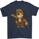 Steampunk Hamster Mens T-Shirt 100% Cotton Navy Blue