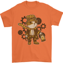 Steampunk Hamster Mens T-Shirt 100% Cotton Orange