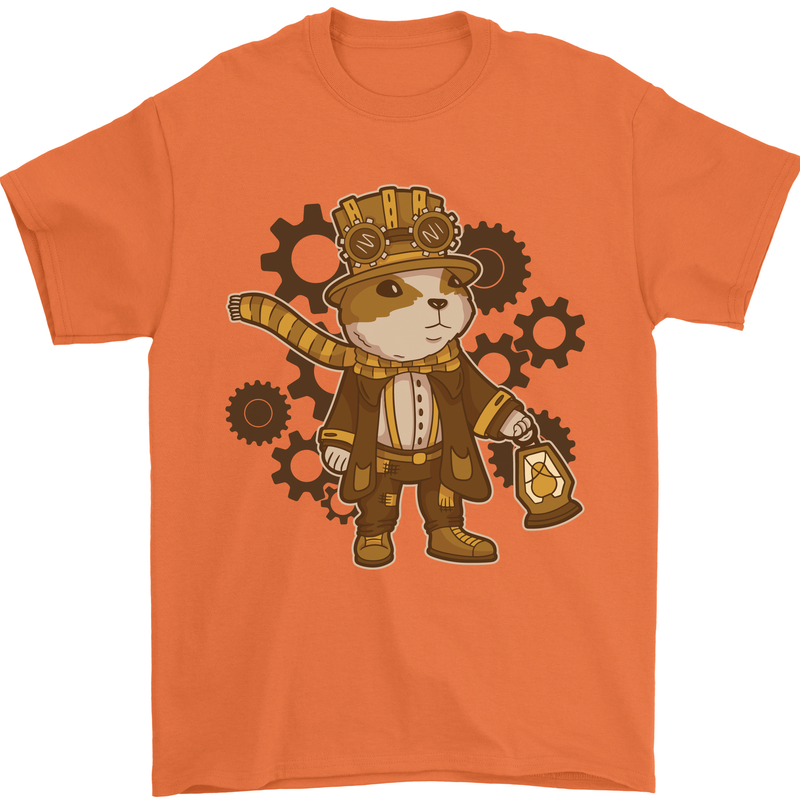 Steampunk Hamster Mens T-Shirt 100% Cotton Orange