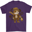 Steampunk Hamster Mens T-Shirt 100% Cotton Purple