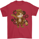 Steampunk Hamster Mens T-Shirt 100% Cotton Red
