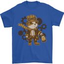 Steampunk Hamster Mens T-Shirt 100% Cotton Royal Blue