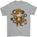 Steampunk Hamster Mens T-Shirt 100% Cotton Sports Grey