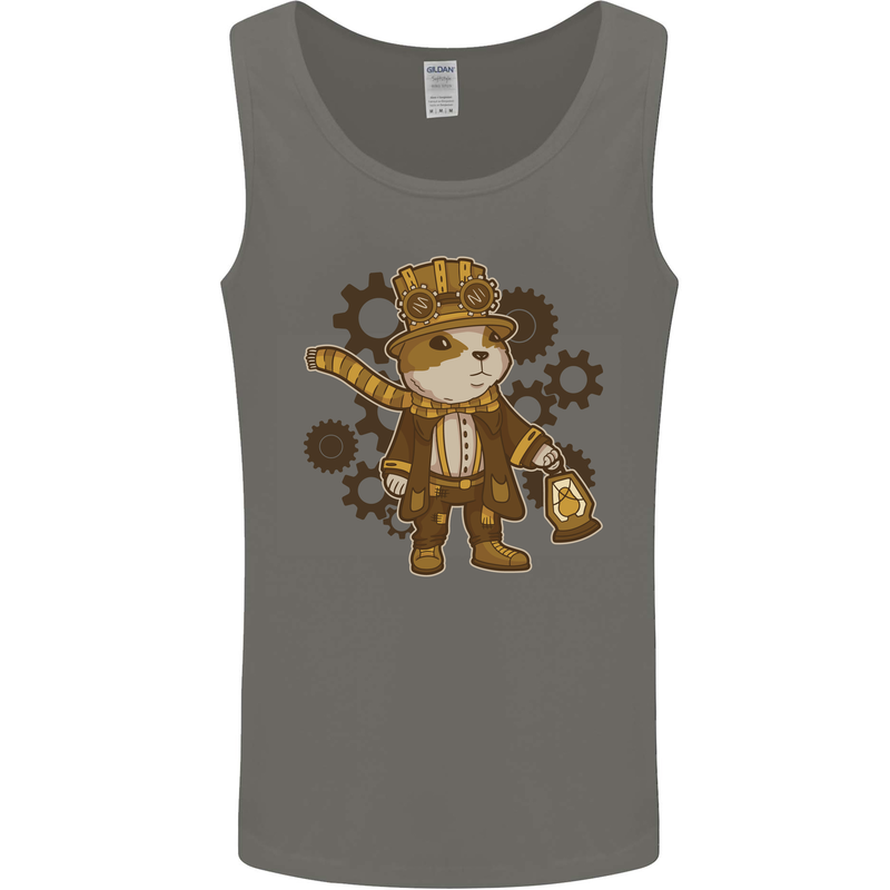 Steampunk Hamster Mens Vest Tank Top Charcoal