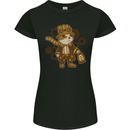 Steampunk Hamster Womens Petite Cut T-Shirt Black