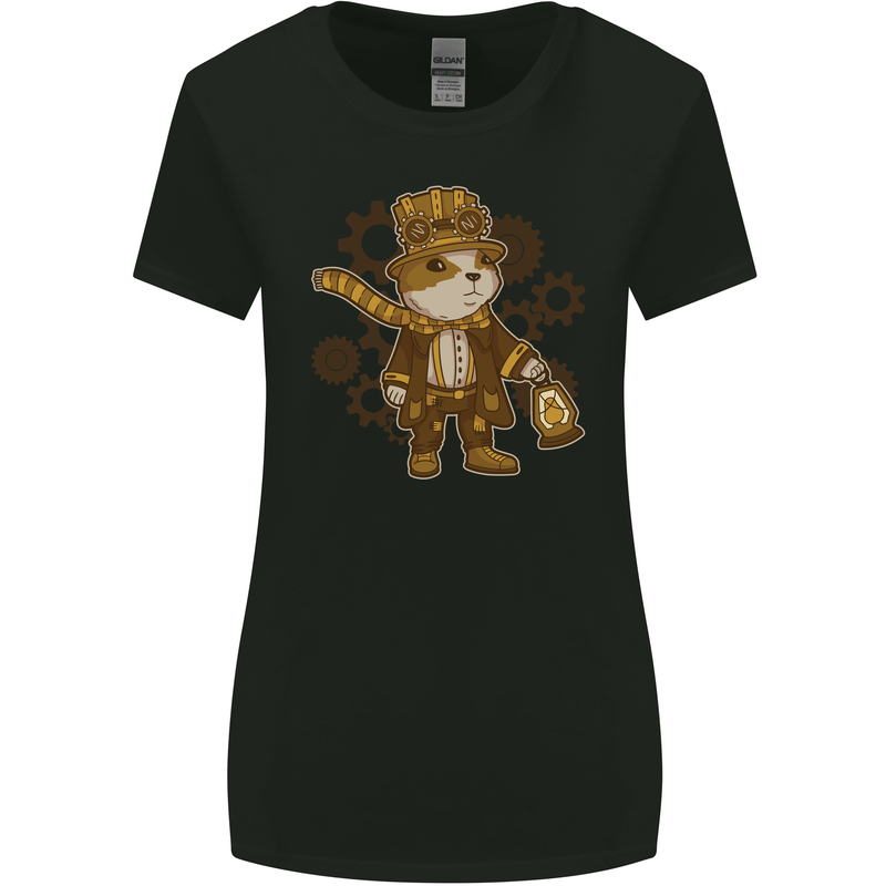 Steampunk Hamster Womens Wider Cut T-Shirt Black