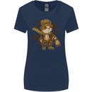 Steampunk Hamster Womens Wider Cut T-Shirt Navy Blue