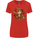 Steampunk Hamster Womens Wider Cut T-Shirt Red