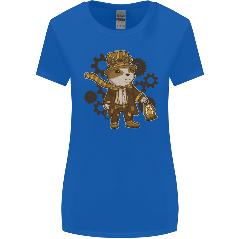 Steampunk Hamster Womens Wider Cut T-Shirt Royal Blue