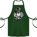 Steampunk King Charles Spaniel Cavelier Cotton Apron 100% Organic Forest Green