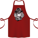 Steampunk King Charles Spaniel Cavelier Cotton Apron 100% Organic Maroon