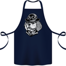 Steampunk King Charles Spaniel Cavelier Cotton Apron 100% Organic Navy Blue