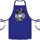 Steampunk King Charles Spaniel Cavelier Cotton Apron 100% Organic Royal Blue