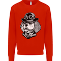 Steampunk King Charles Spaniel Cavelier Kids Sweatshirt Jumper Bright Red