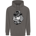 Steampunk King Charles Spaniel Cavelier Mens 80% Cotton Hoodie Charcoal