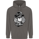 Steampunk King Charles Spaniel Cavelier Mens 80% Cotton Hoodie Charcoal