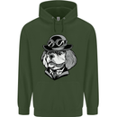 Steampunk King Charles Spaniel Cavelier Mens 80% Cotton Hoodie Forest Green