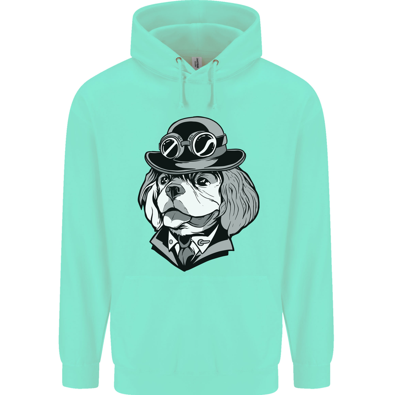 Steampunk King Charles Spaniel Cavelier Mens 80% Cotton Hoodie Peppermint