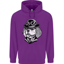 Steampunk King Charles Spaniel Cavelier Mens 80% Cotton Hoodie Purple