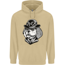 Steampunk King Charles Spaniel Cavelier Mens 80% Cotton Hoodie Sand