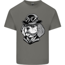 Steampunk King Charles Spaniel Cavelier Mens Cotton T-Shirt Tee Top Charcoal