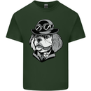 Steampunk King Charles Spaniel Cavelier Mens Cotton T-Shirt Tee Top Forest Green