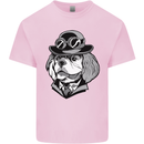 Steampunk King Charles Spaniel Cavelier Mens Cotton T-Shirt Tee Top Light Pink