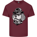 Steampunk King Charles Spaniel Cavelier Mens Cotton T-Shirt Tee Top Maroon