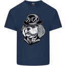 Steampunk King Charles Spaniel Cavelier Mens Cotton T-Shirt Tee Top Navy Blue