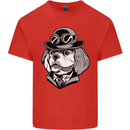 Steampunk King Charles Spaniel Cavelier Mens Cotton T-Shirt Tee Top Red
