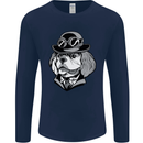 Steampunk King Charles Spaniel Cavelier Mens Long Sleeve T-Shirt Navy Blue