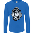 Steampunk King Charles Spaniel Cavelier Mens Long Sleeve T-Shirt Royal Blue