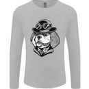 Steampunk King Charles Spaniel Cavelier Mens Long Sleeve T-Shirt Sports Grey