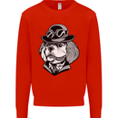 Steampunk King Charles Spaniel Cavelier Mens Sweatshirt Jumper Bright Red